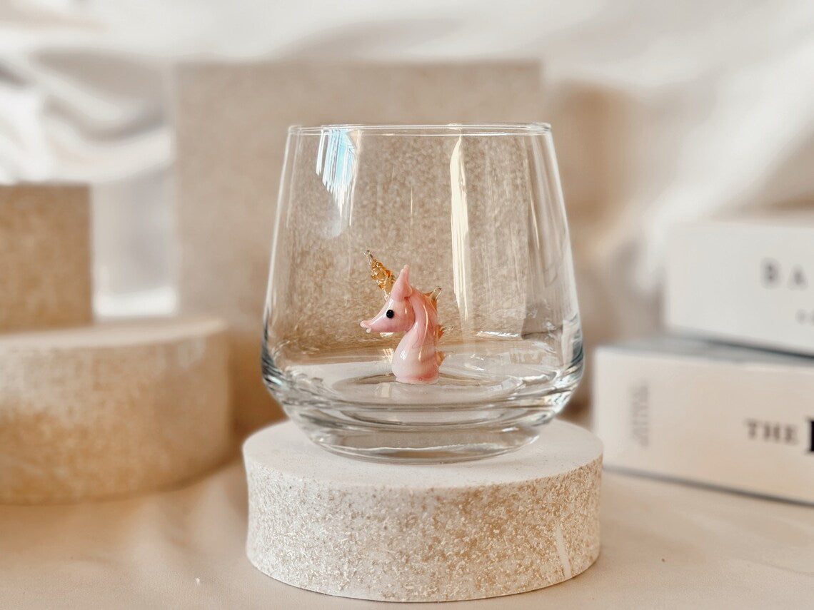 Handmade Murano Unicorn Glass Cups – Tiny Magical Glassware, Perfect Gift for Unicorn Lovers