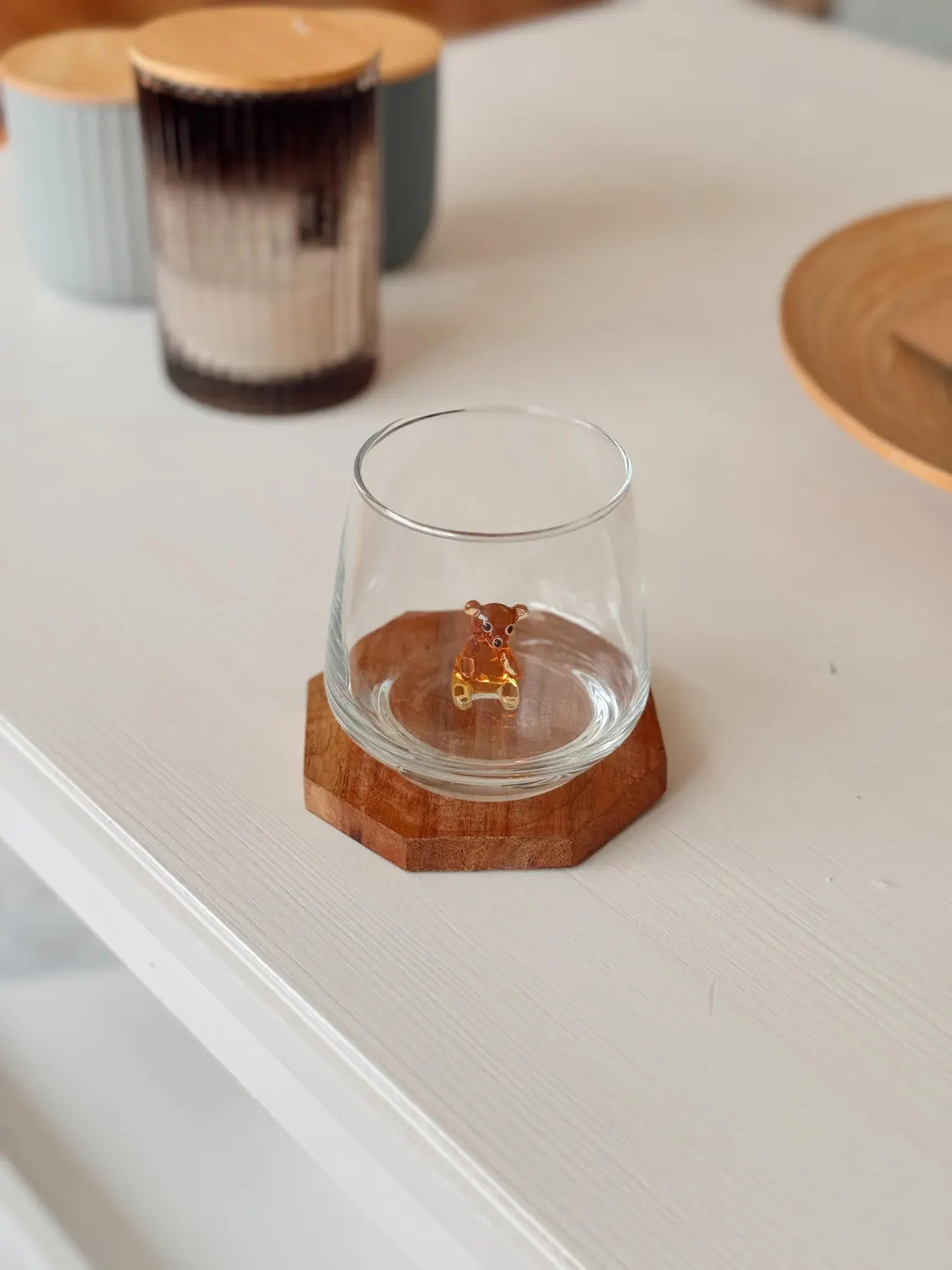 Handmade Murano Teddy Bear Glass Cups – Tiny Animal Glassware, Perfect Gift for Animal Lovers