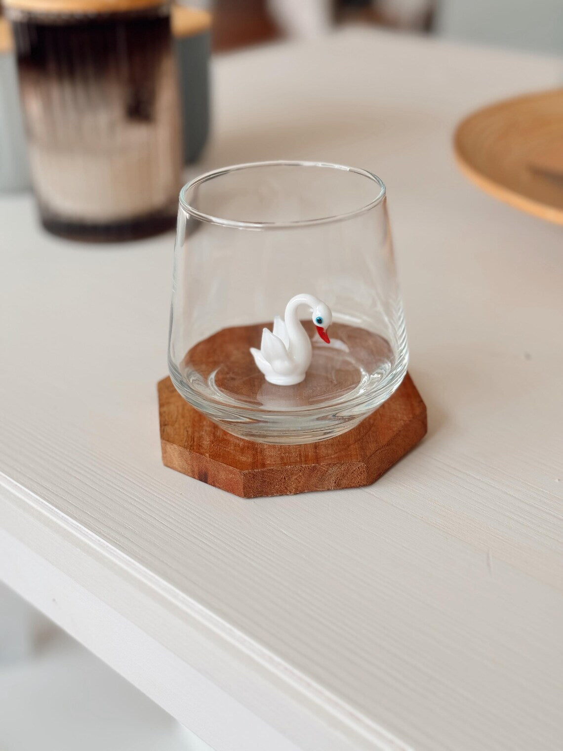Handmade Murano Swan Glass Cups – Tiny Elegant Animal Glassware, Perfect Gift for Nature Lovers