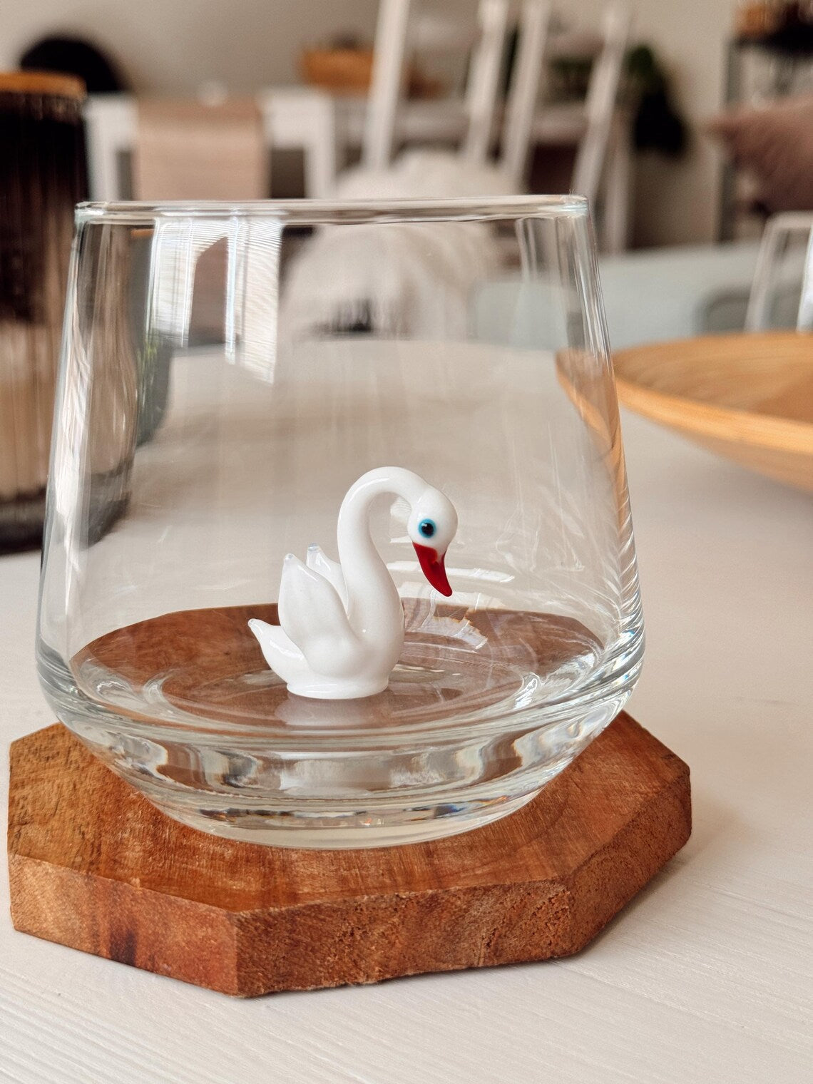 Handmade Murano Swan Glass Cups – Tiny Elegant Animal Glassware, Perfect Gift for Nature Lovers