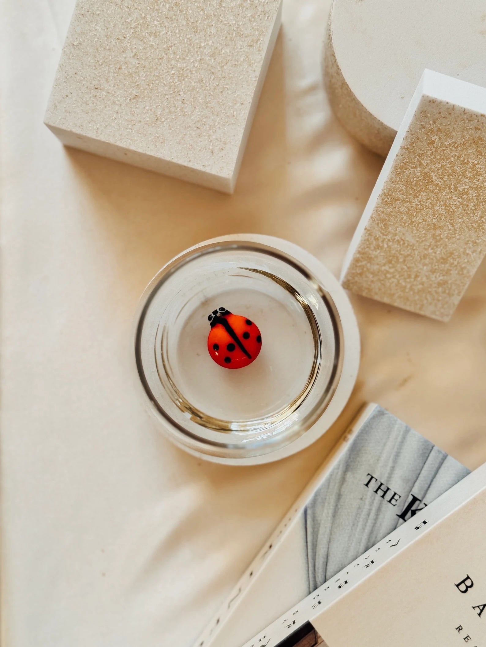Tiny Ladybug Murano Glass Cups – Handmade Nature Drinkware, Unique Collectible Gift