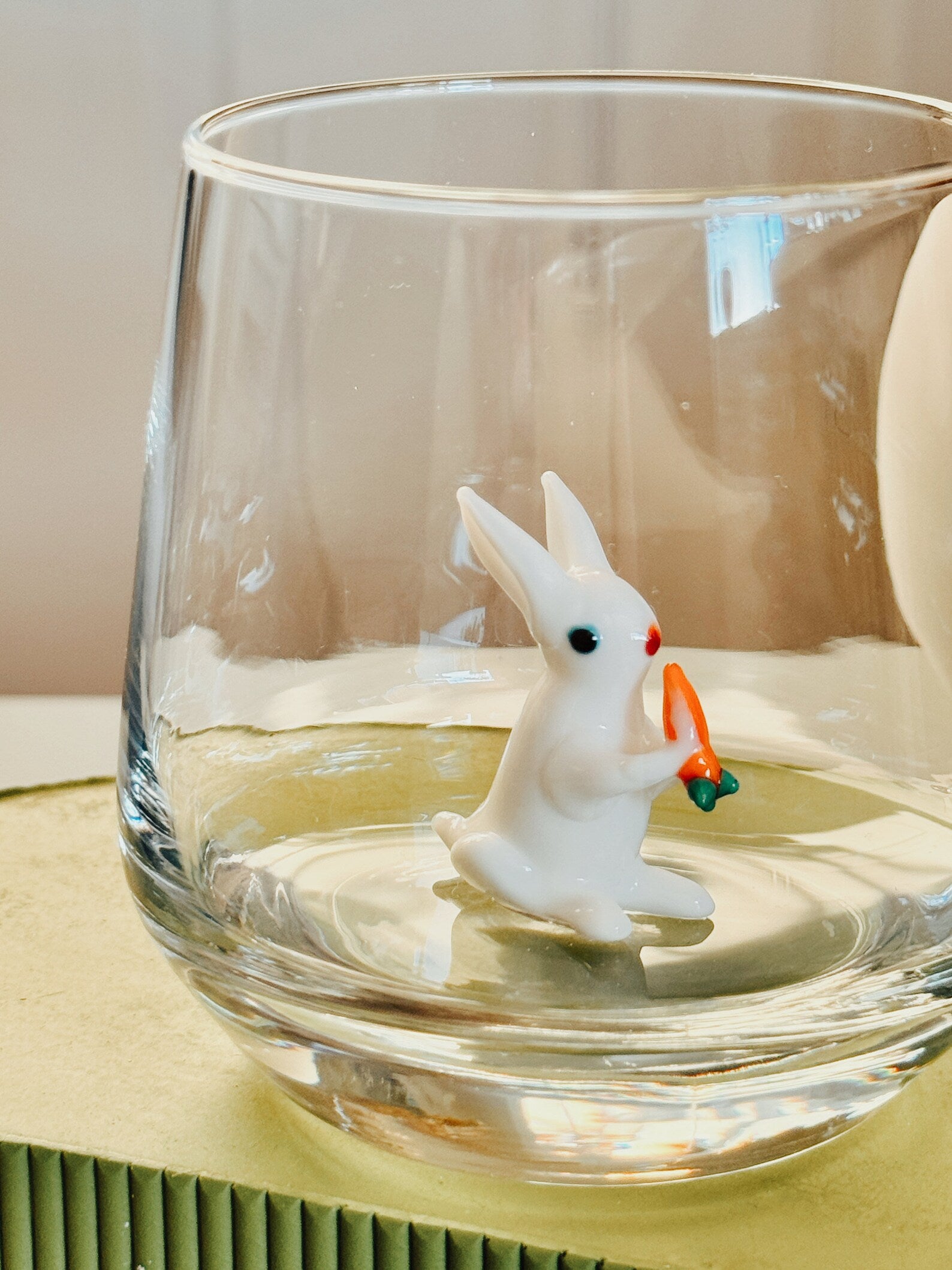 Tiny Rabbit Murano Glass Cups – Handmade Animal Drinkware, Unique Collectible Gift