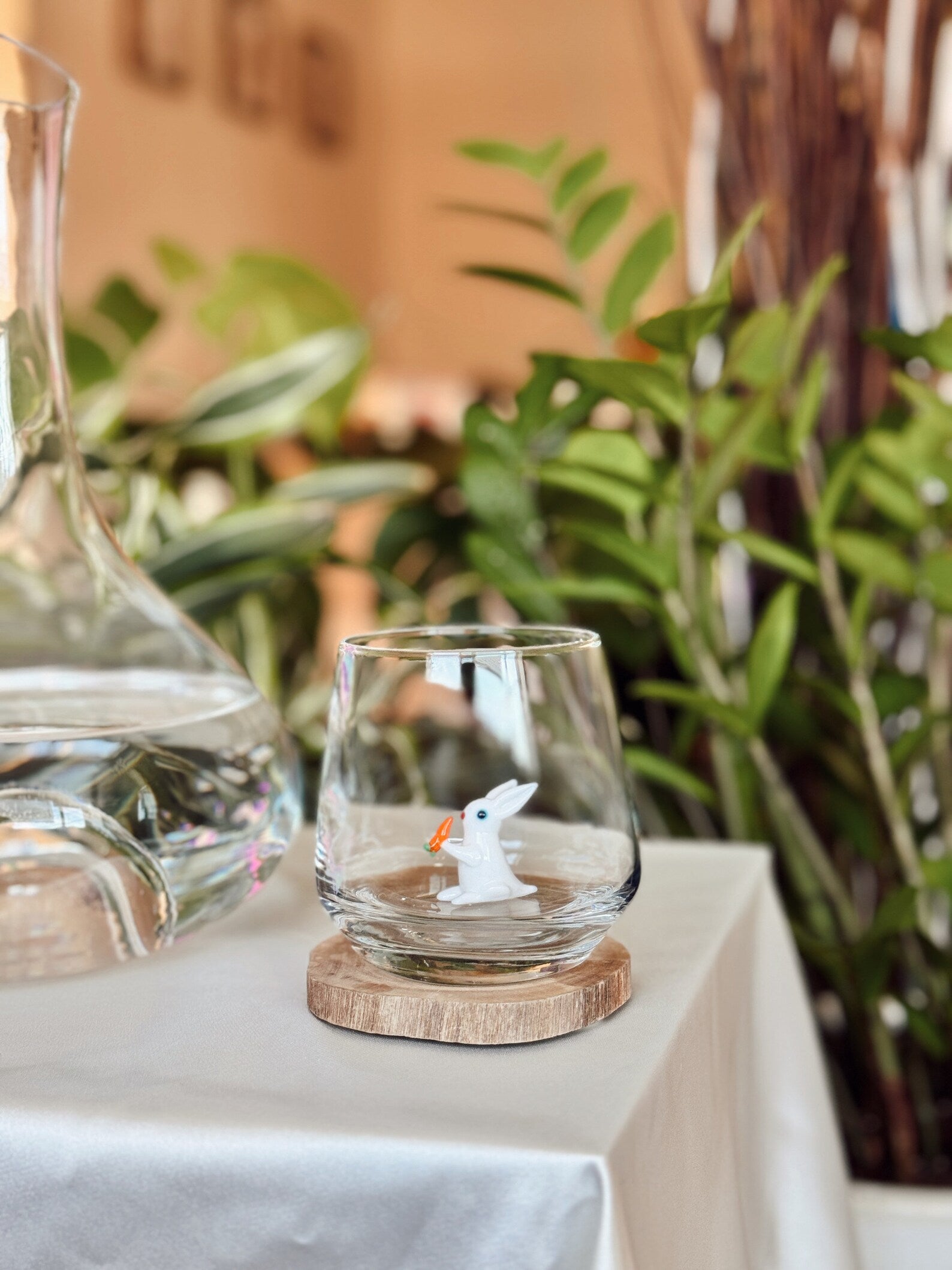 Tiny Rabbit Murano Glass Cups – Handmade Animal Drinkware, Unique Collectible Gift