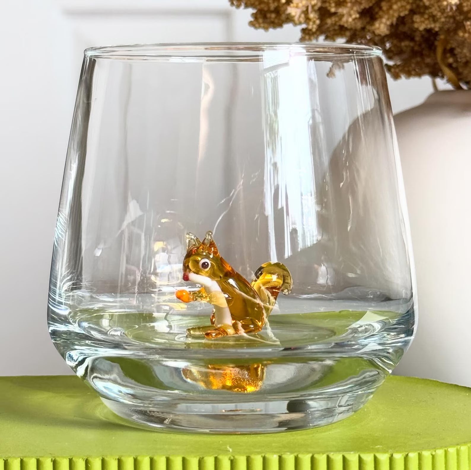 Handmade Murano Squirrel Glass Cups – Tiny Animal Glassware, Perfect Gift for Nature Lovers