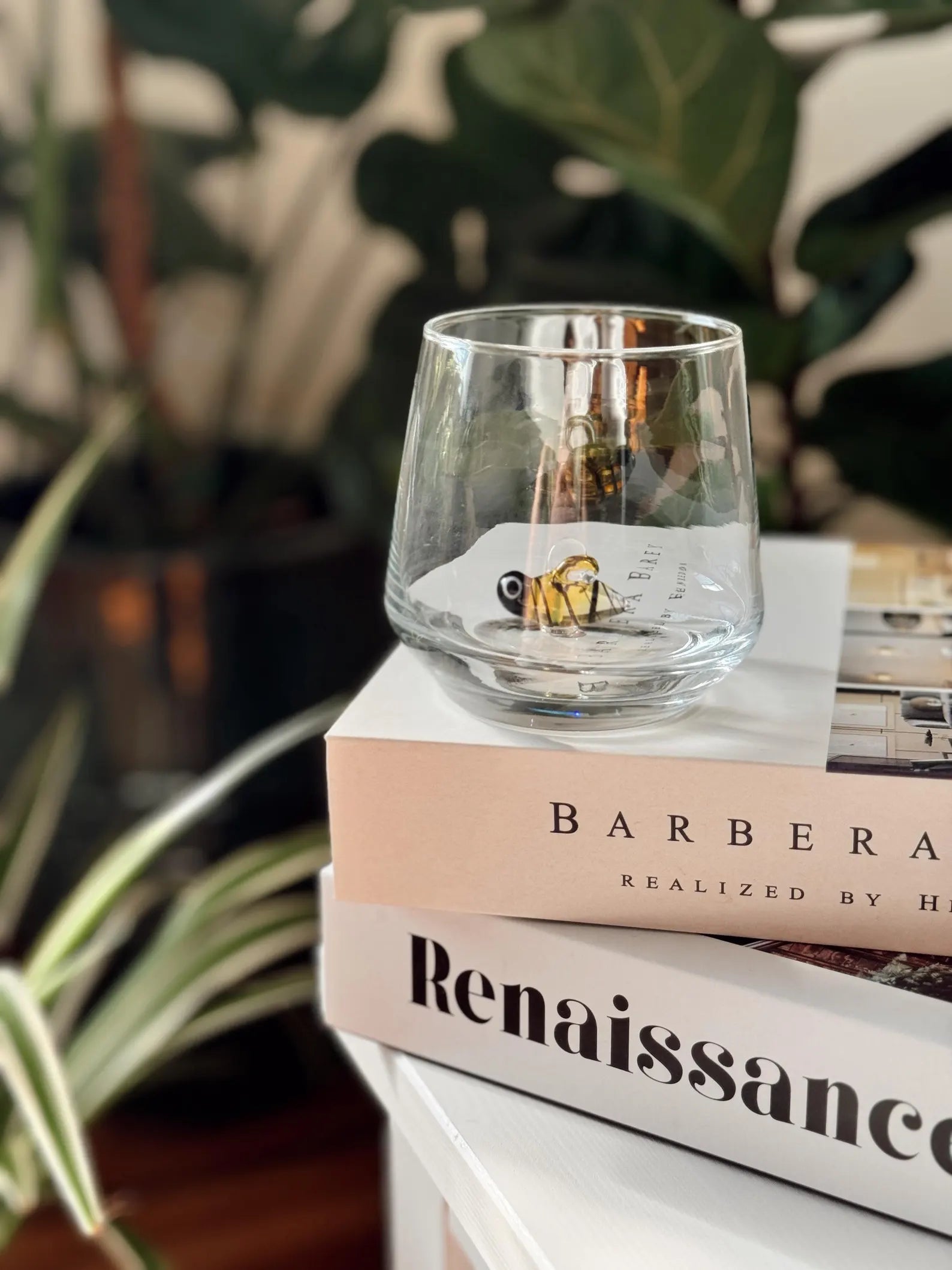 Tiny Bee Murano Glass Cups – Handmade Nature Drinkware, Unique Bee Lover Gift