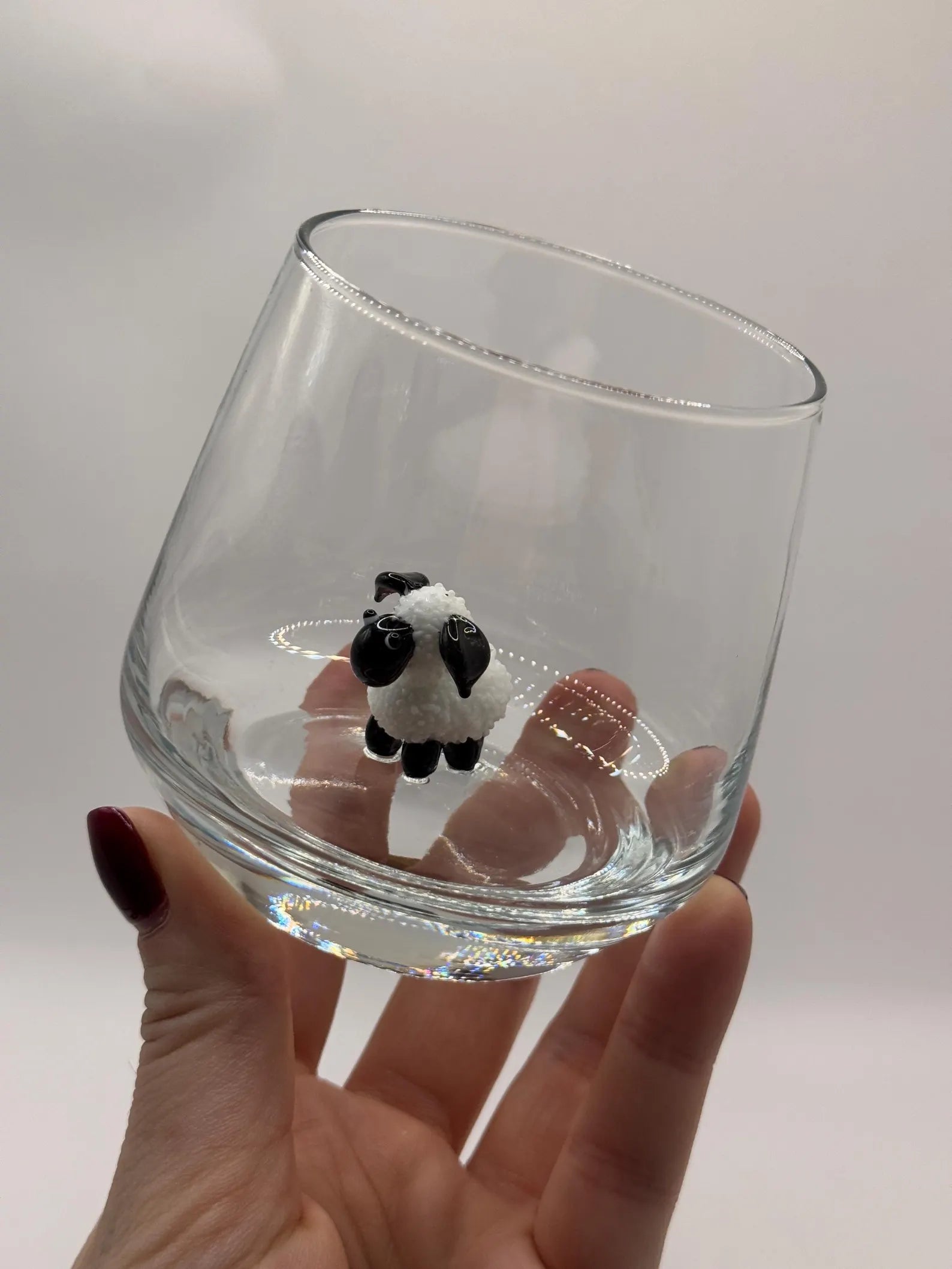 Handmade Murano Sheep Glass Cups – Tiny Rustic Animal Glassware, Perfect Gift for Animal Lovers