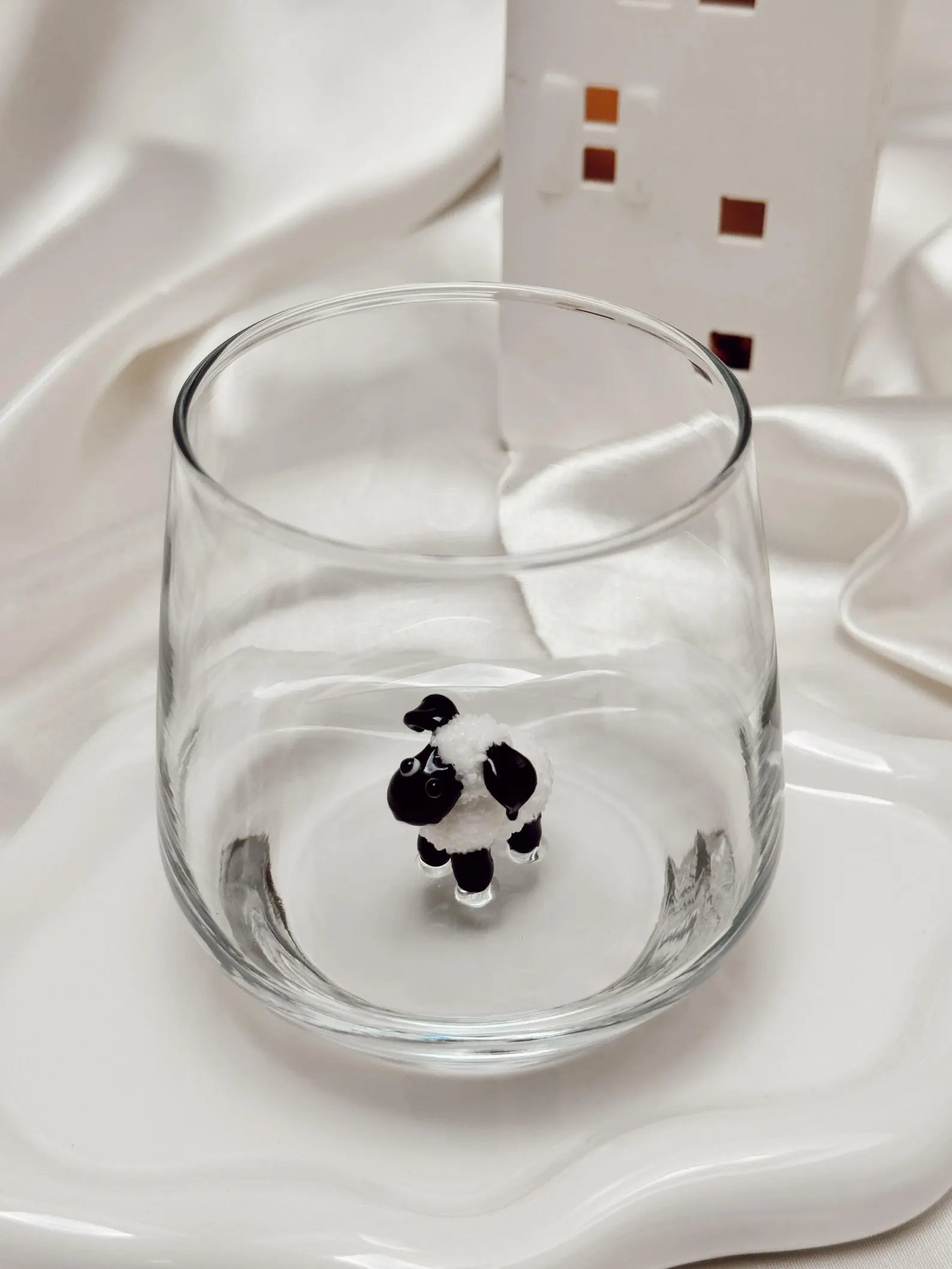 Handmade Murano Sheep Glass Cups – Tiny Rustic Animal Glassware, Perfect Gift for Animal Lovers