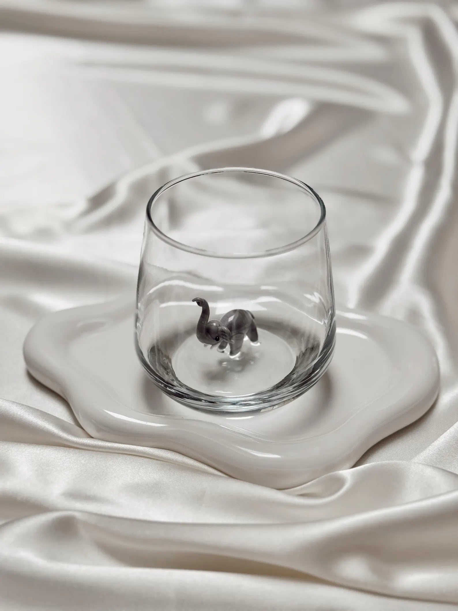 Tiny Elephant Murano Glass Cups – Handmade Glassware, Unique Collectible Gift for Animal Lovers