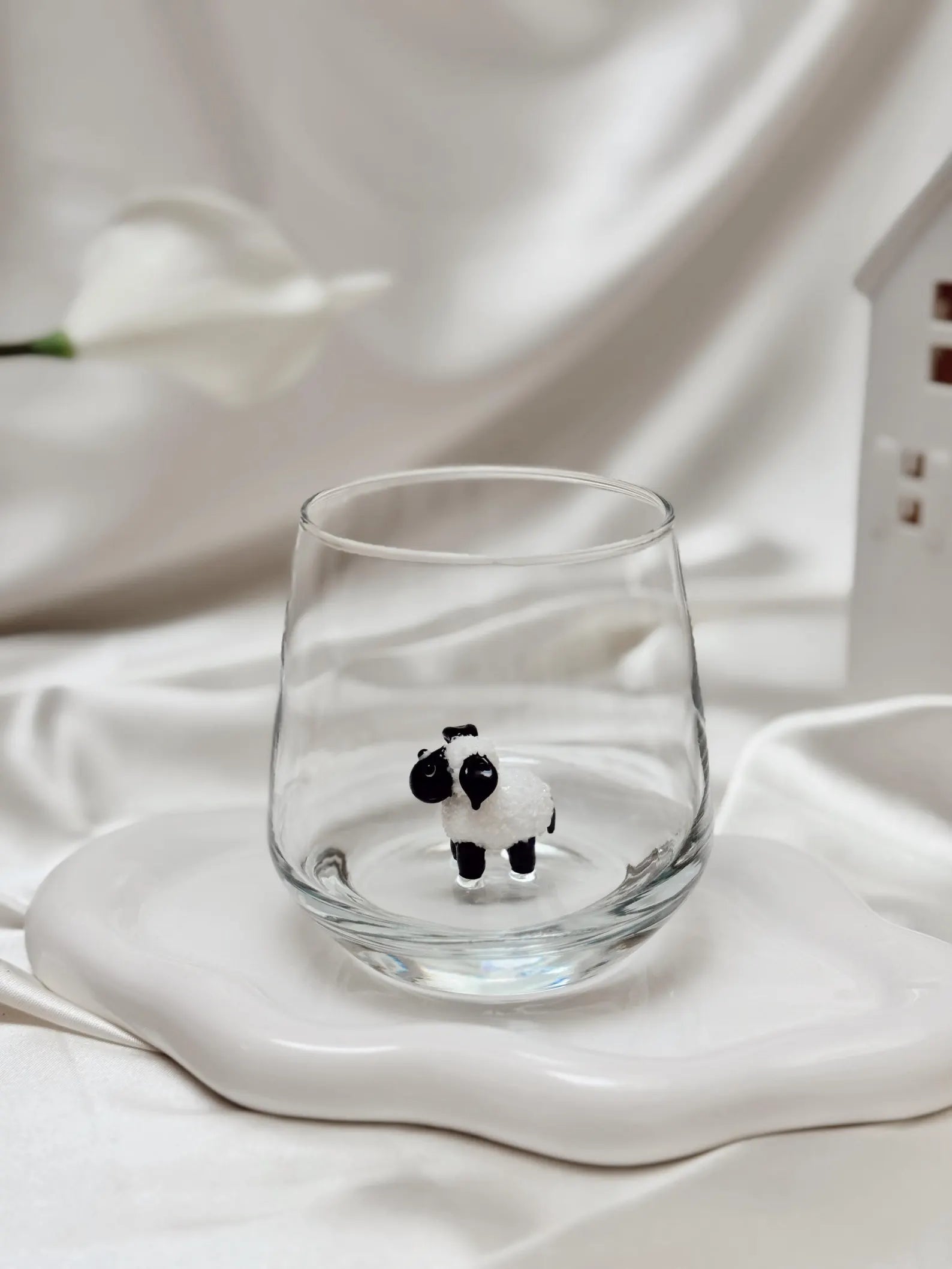 Handmade Murano Sheep Glass Cups – Tiny Rustic Animal Glassware, Perfect Gift for Animal Lovers