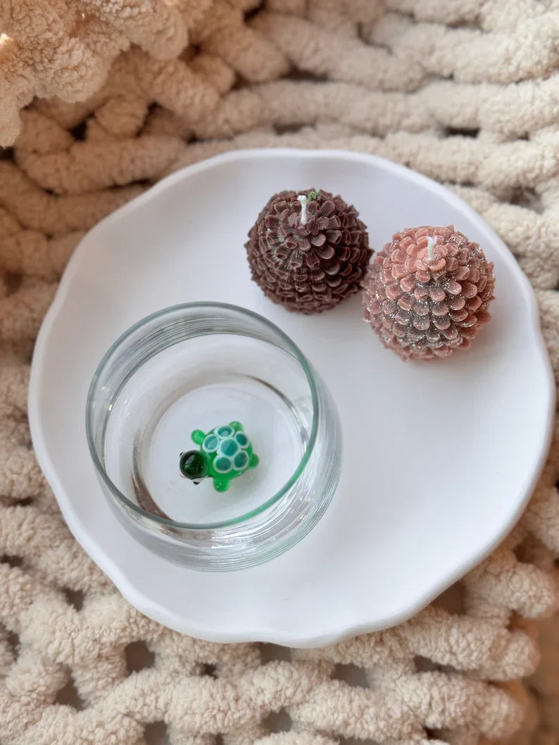 Murano Glass Tiny Turtle Cups – Handmade Nature Drinkware, Artistic Collectible