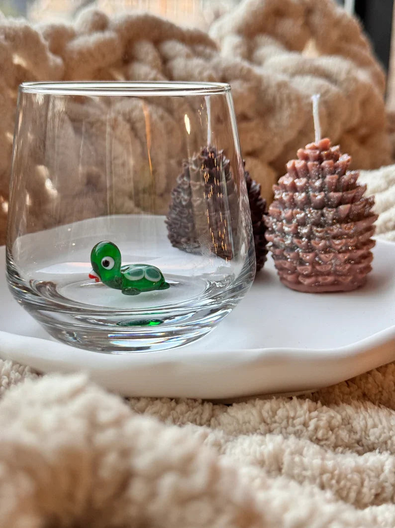 Murano Glass Tiny Turtle Cups – Handmade Nature Drinkware, Artistic Collectible
