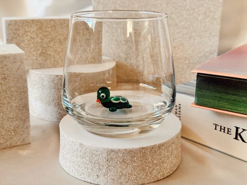 Murano Glass Tiny Turtle Cups – Handmade Nature Drinkware, Artistic Collectible