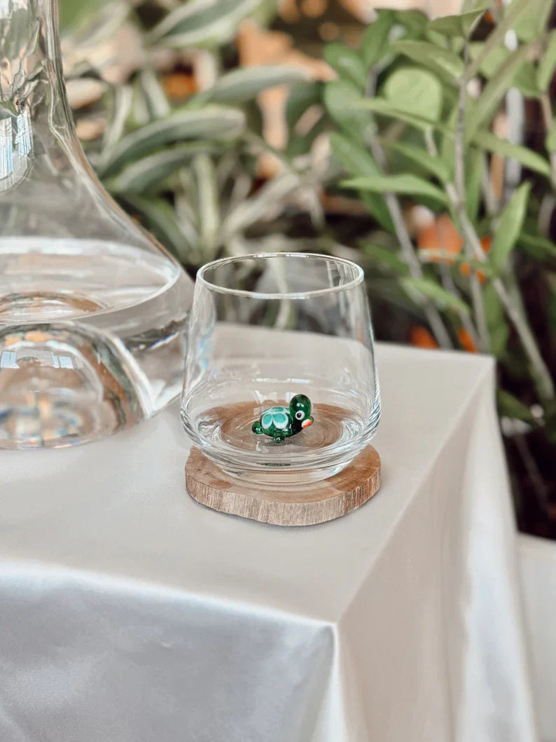 Murano Glass Tiny Turtle Cups – Handmade Nature Drinkware, Artistic Collectible