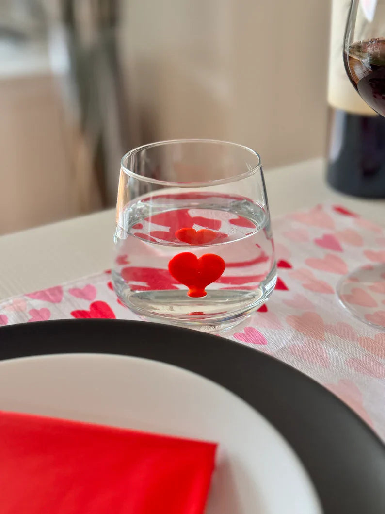 Red Heart Murano Glass – Handmade Romantic Drinkware, Unique Valentine’s Gift