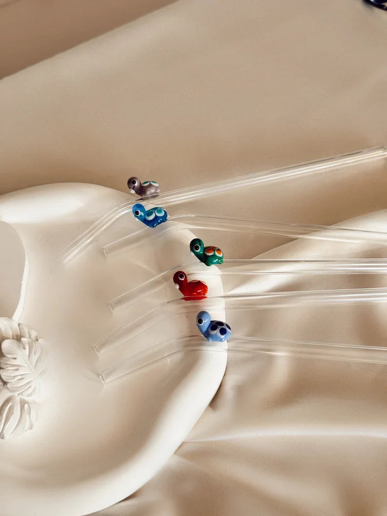 Straws with Tiny Animal Figures – Fun Handmade Drinkware