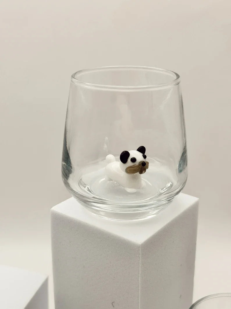 Dog Shot Glass Set – Handmade Murano Glass Drinkware Collection, Unique Animal Barware Gift