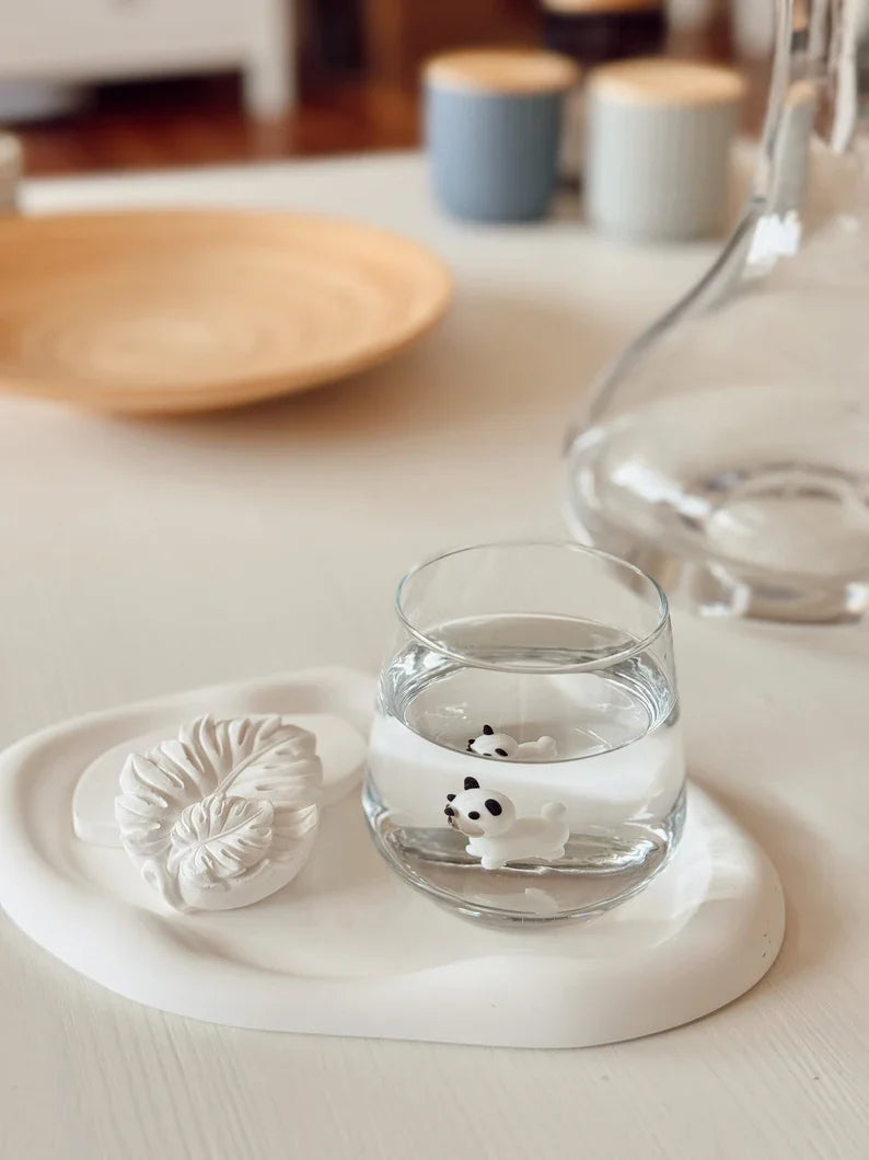 Tiny Bulldog Murano Glass Cups – Handmade Dog Drinkware, Unique Gift for Dog Lovers