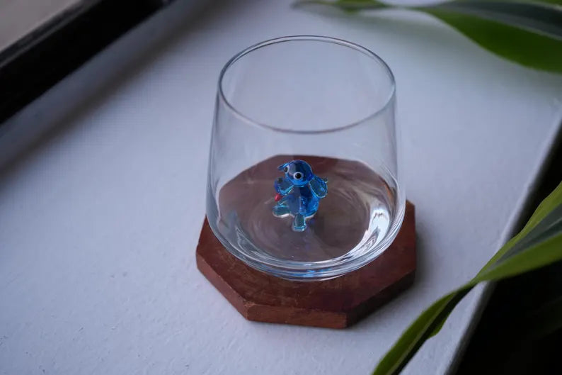 Set of 4 Silly Dog Murano Glass Figures – Handmade Animal Collectibles, Unique Gift for Dog Lovers