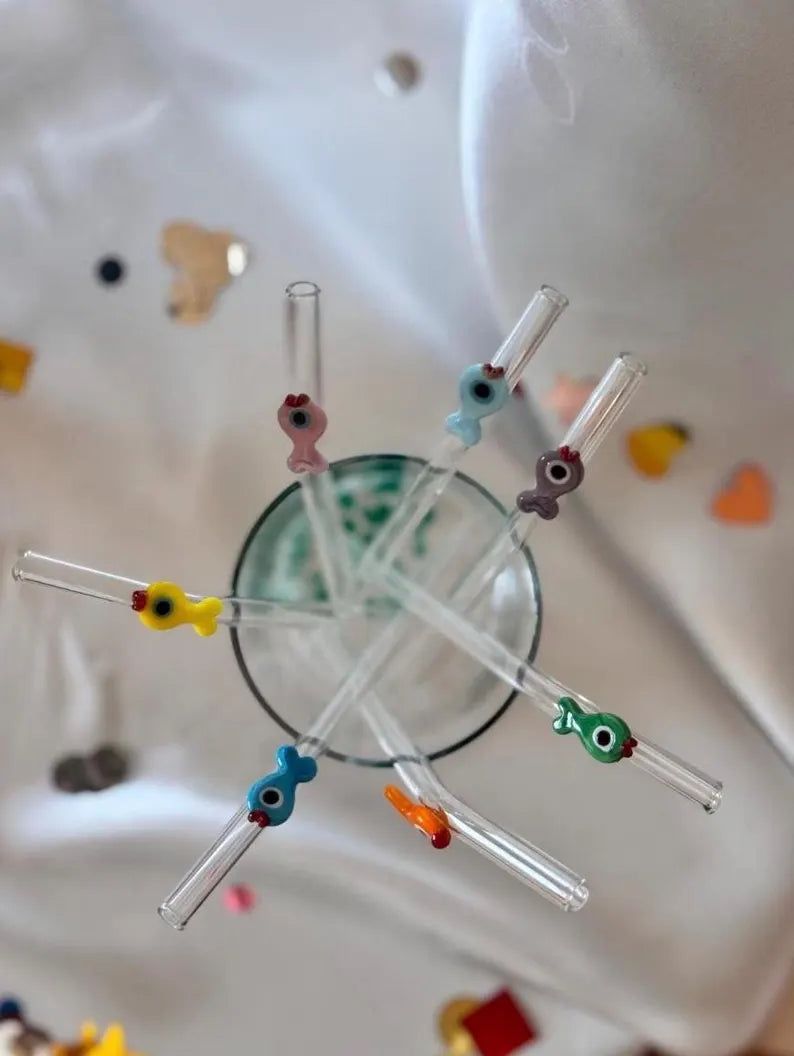 Straws with Tiny Animal Figures – Fun Handmade Drinkware